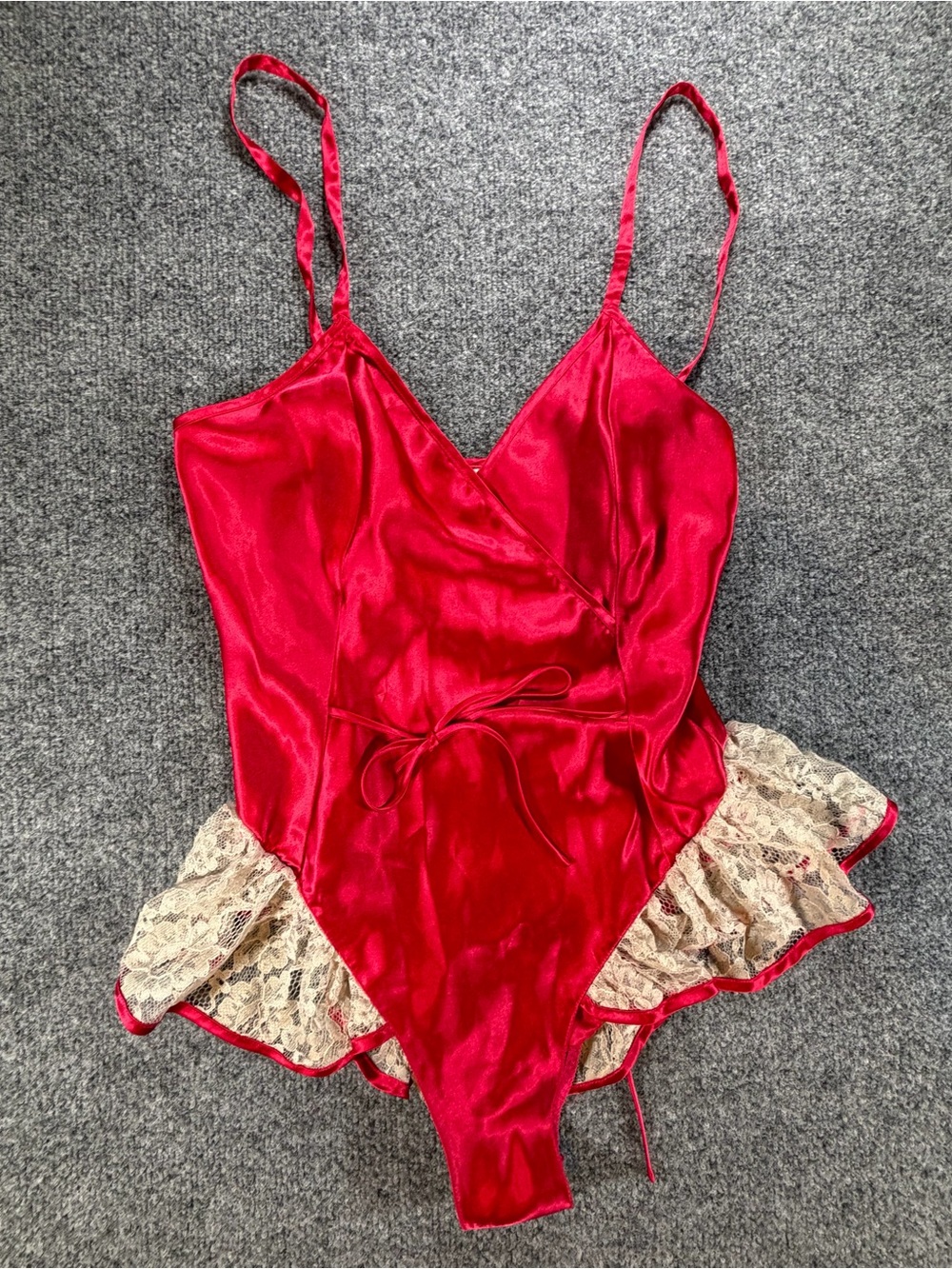 Vintage Victoria Secret Satin Teddy Glossy Fuchsia 1989 Era Bodysuit Gold Label